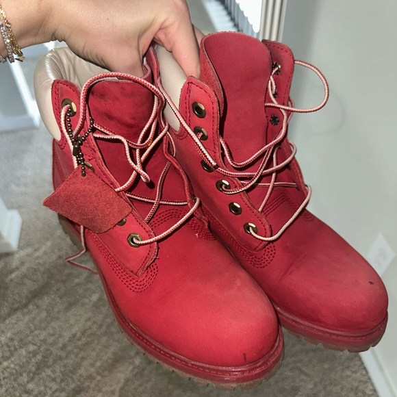 Timberland Shoes - Timberland Red Women's Combat Boots